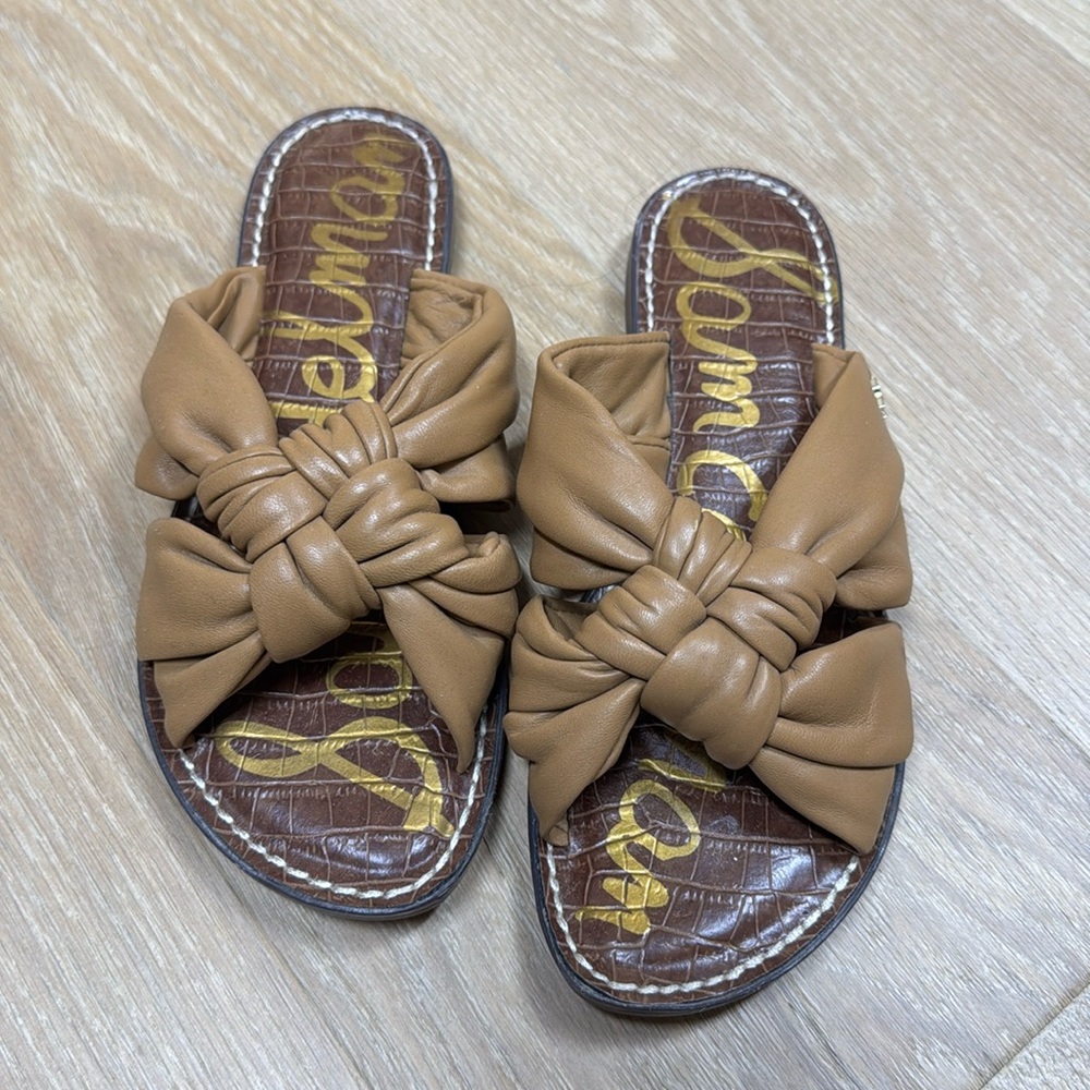 Sam Edelman Womens Garson Leather Slip On Slide Sandals